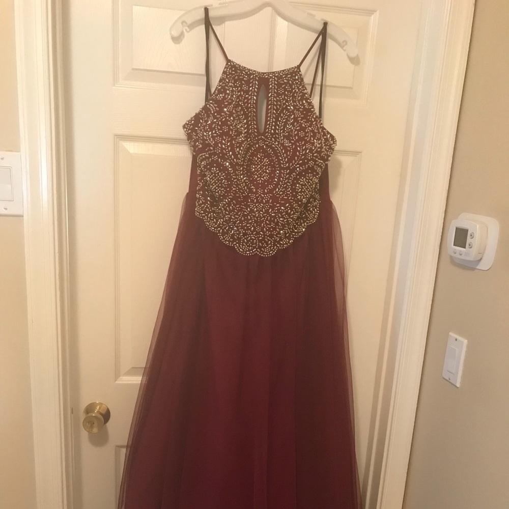 Wine Colored Evening Gown, size 16/17